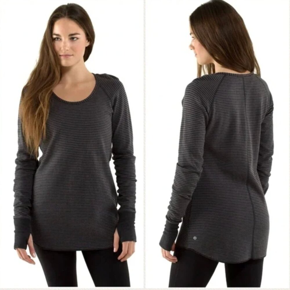 Lululemon Open Your Heart Long Sleeve Reversible Striped Top Large
